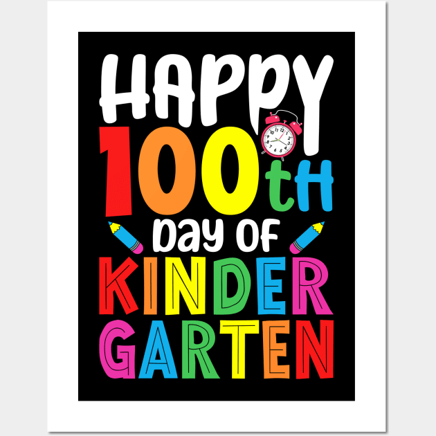 Horray 100th Day Of Kindergarten 100 Days Smarter Teacher Wall Art by uglygiftideas